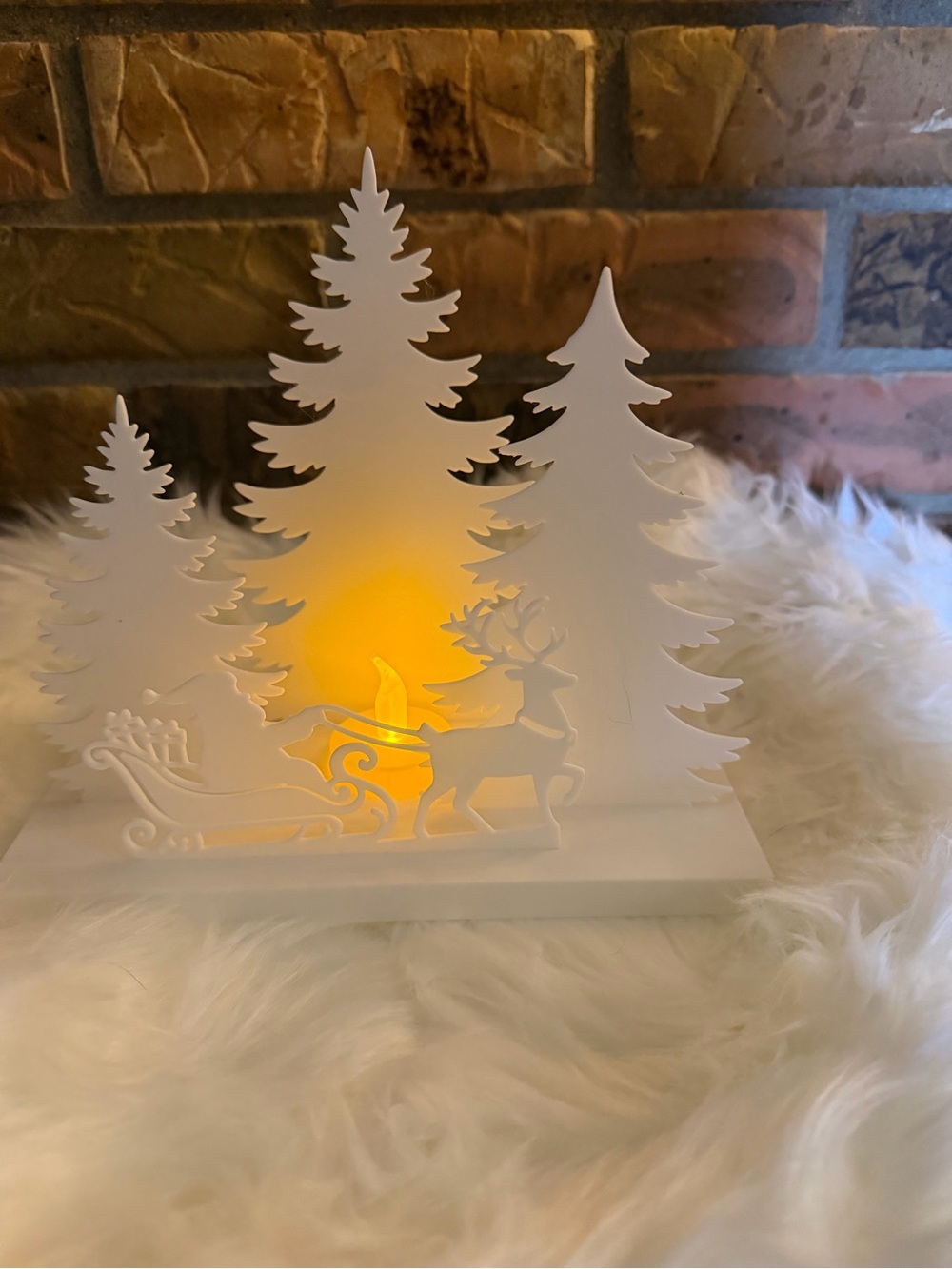 Hand Crafted 3D Printed White LED Forest Scene Holiday Décor NWOT - Picture 4 of 4